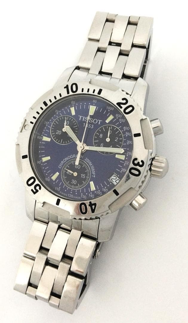 Tissot Chronograph Date Diver Circle Quartz T362/462 Blue Navy 4㎝ Beauty Auth