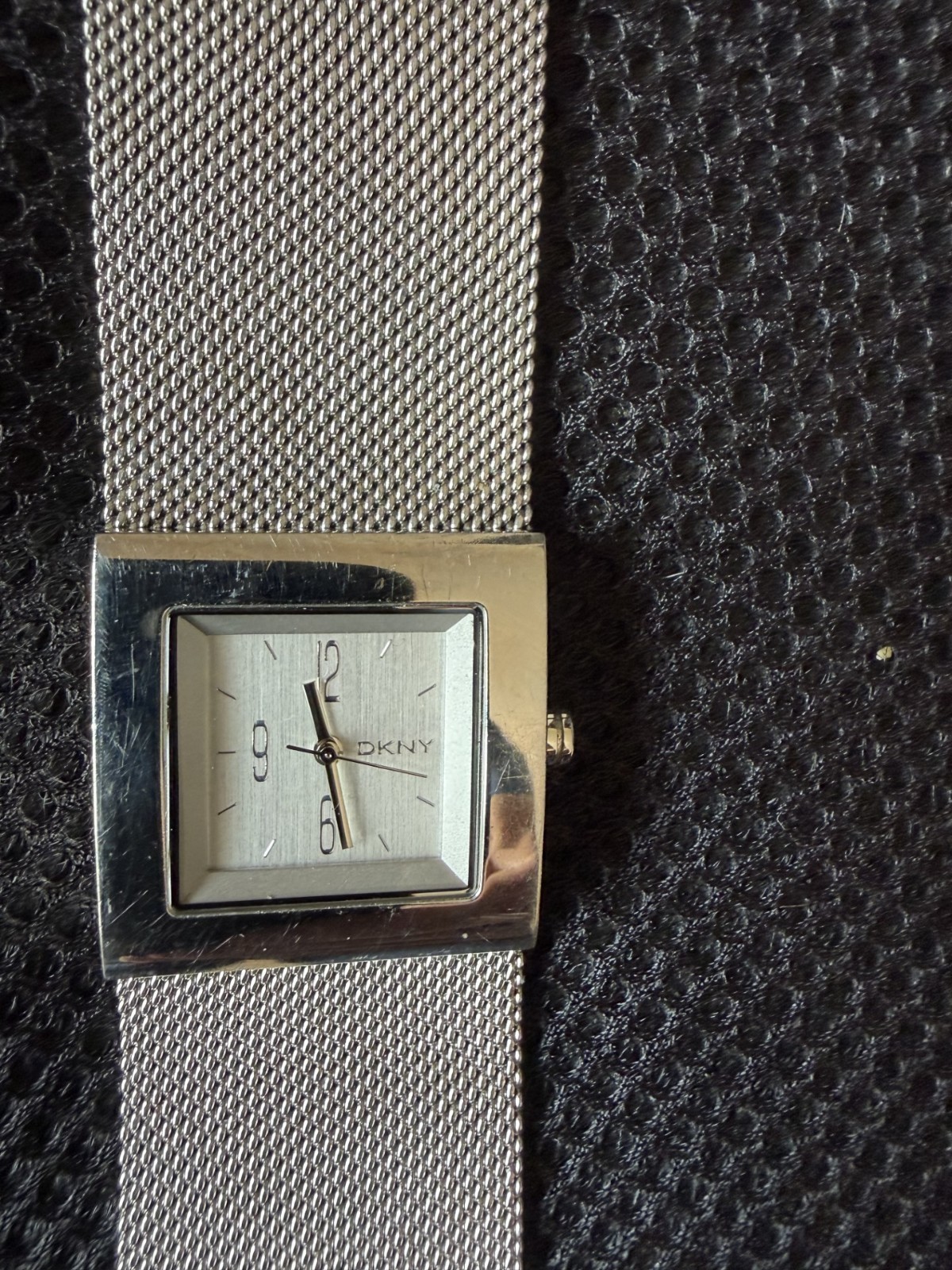 DKNY stainless steel watch square face Adjustable mesh band.