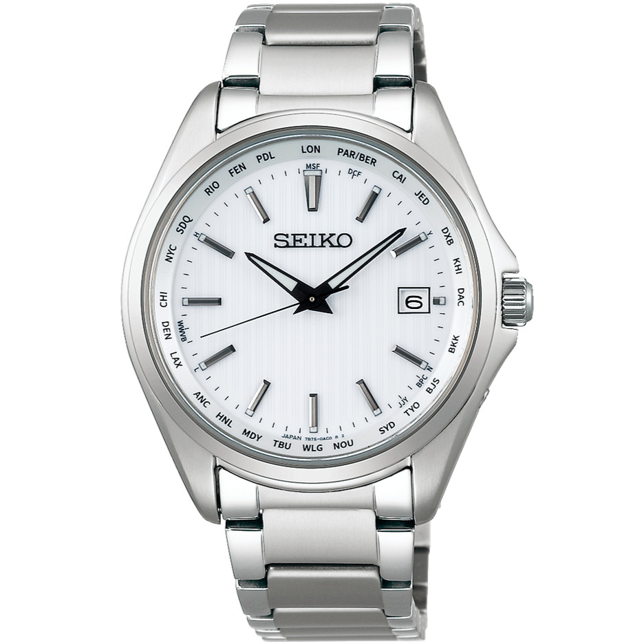 SEIKO SELECTION SBTM287 Titanium Sapphire Crystal Radio Solar Watch White Dial