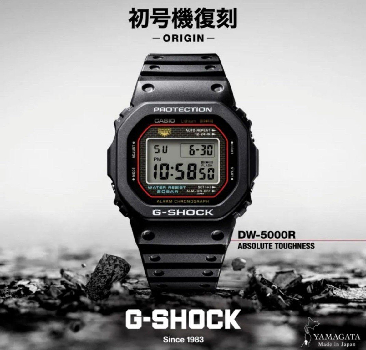 Casio G-SHOCK DW-5000R-1AJF Reprint Edition Screw Back From Japan