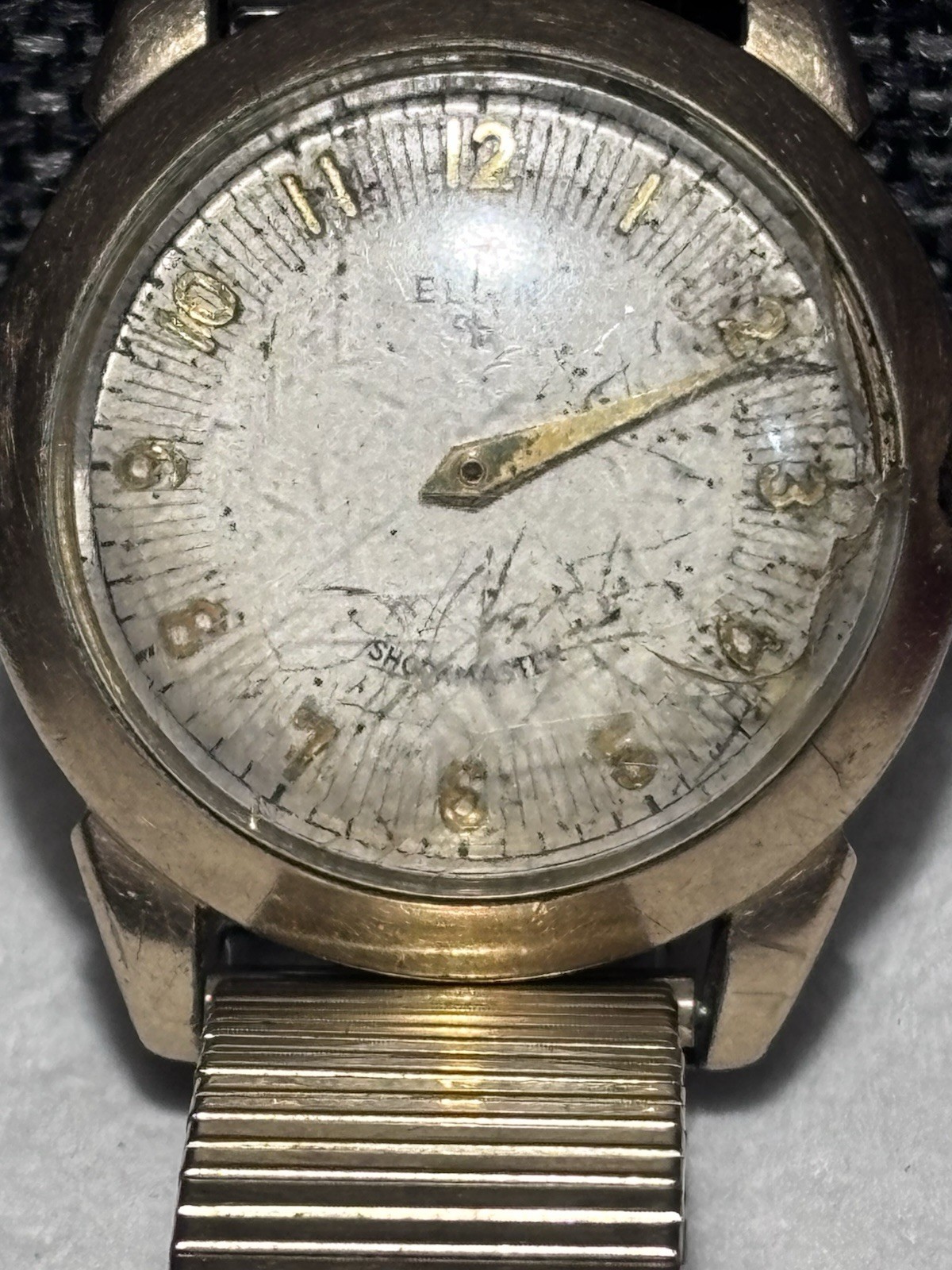Vintage Elgin Durapower Shockmaster Watch Bezel 10 Kt GP Parts Or Repair *READ*