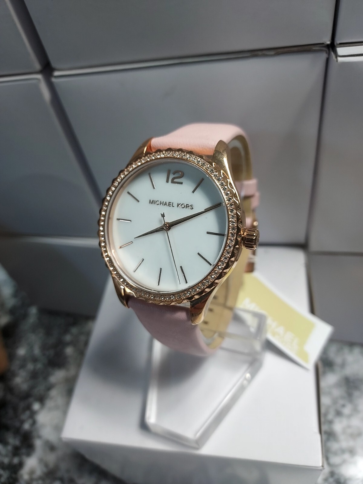 Michael Kors Layton Quartz White Mother of Pearl Dial Ladies Watch MK2909