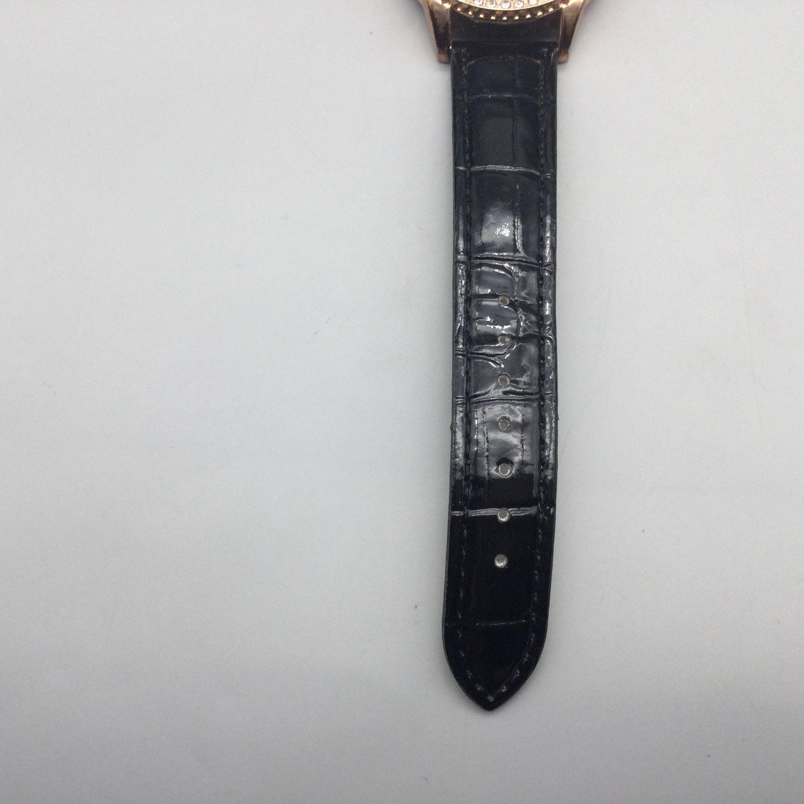 Stauer Watch Womens 38mm Crystal Bezel Rose Gold Tone Leather Band New Battery