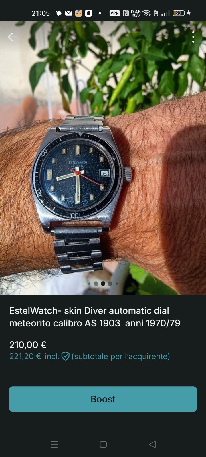 EstelWatch Automatic Meteorite Skin Diver