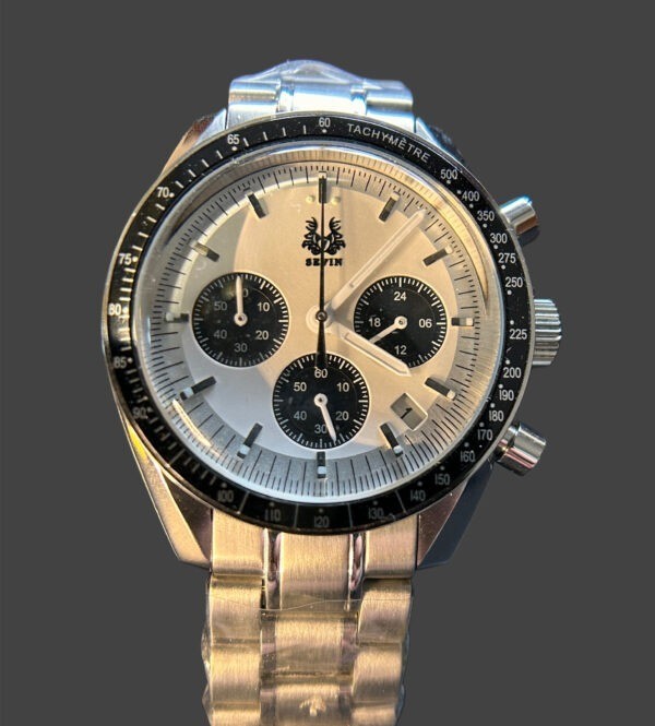Sevin Chrono Speedy Quartz Panda Black and White