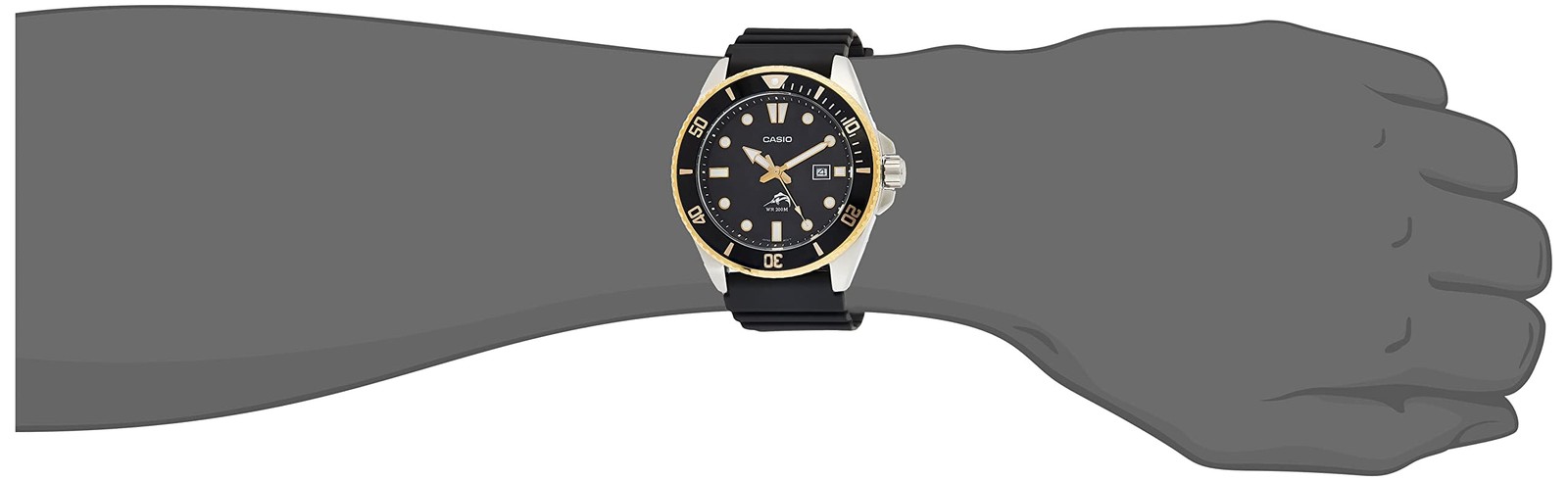 Casio Men’s Diver-style quartz resin belt black MDV-106G-1AVCF