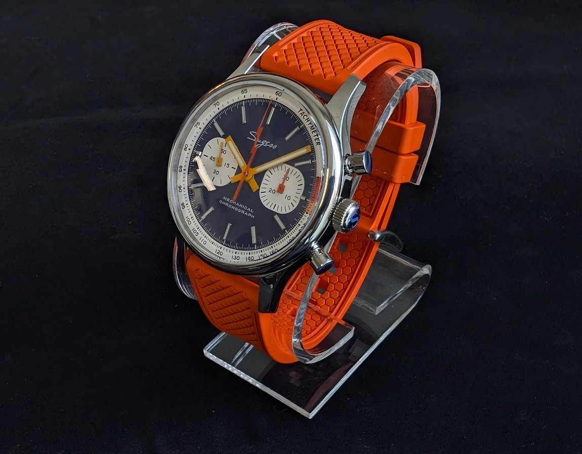 Sugess Chrono Heritage SUCHP007Z V2 Mens Chronograph Watch Blue Panda Sapphire