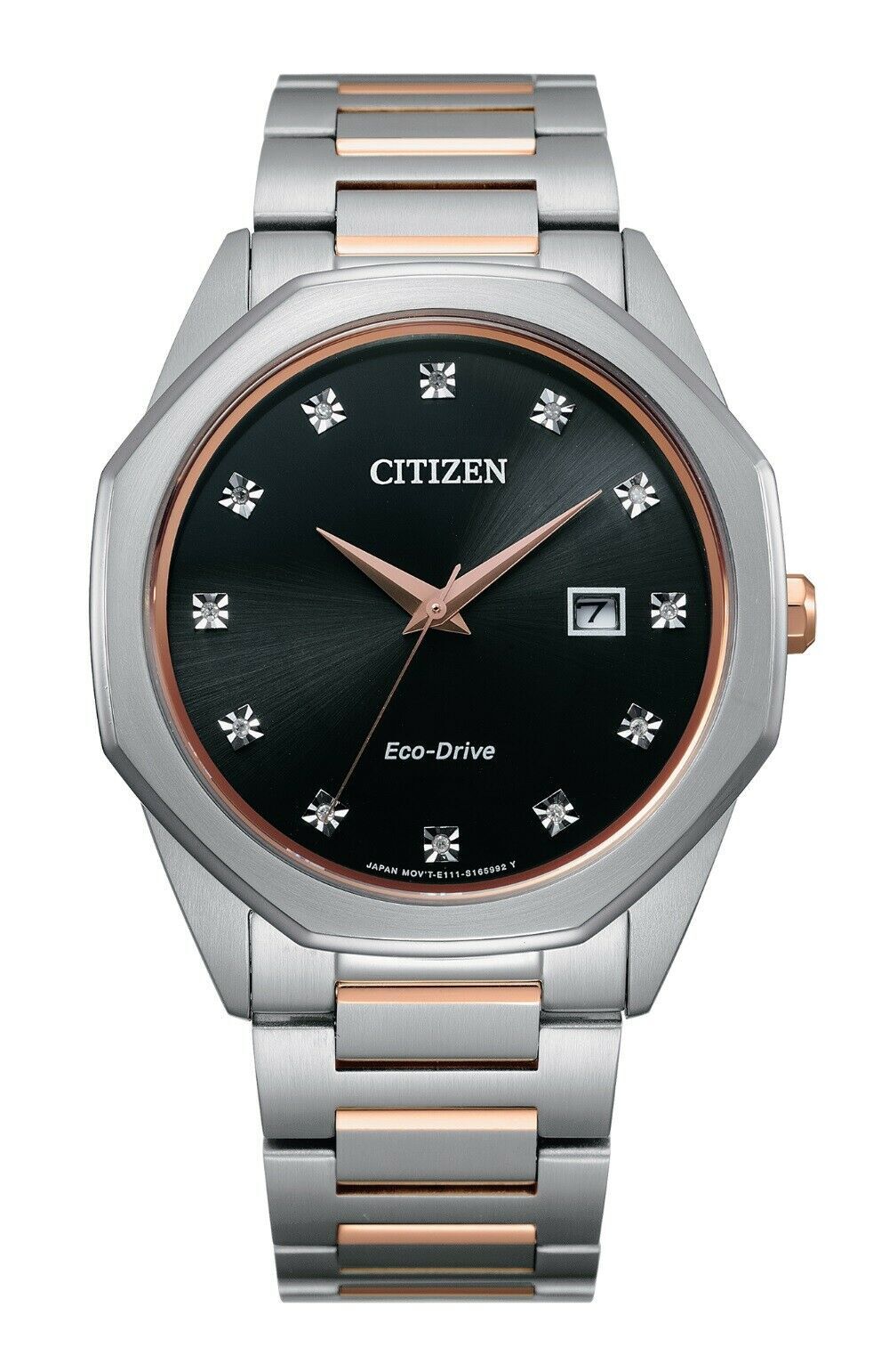 New Citizen Eco-Drive Corso Diamond Two-Tone Steel Bracelet Watch BM7496-56G