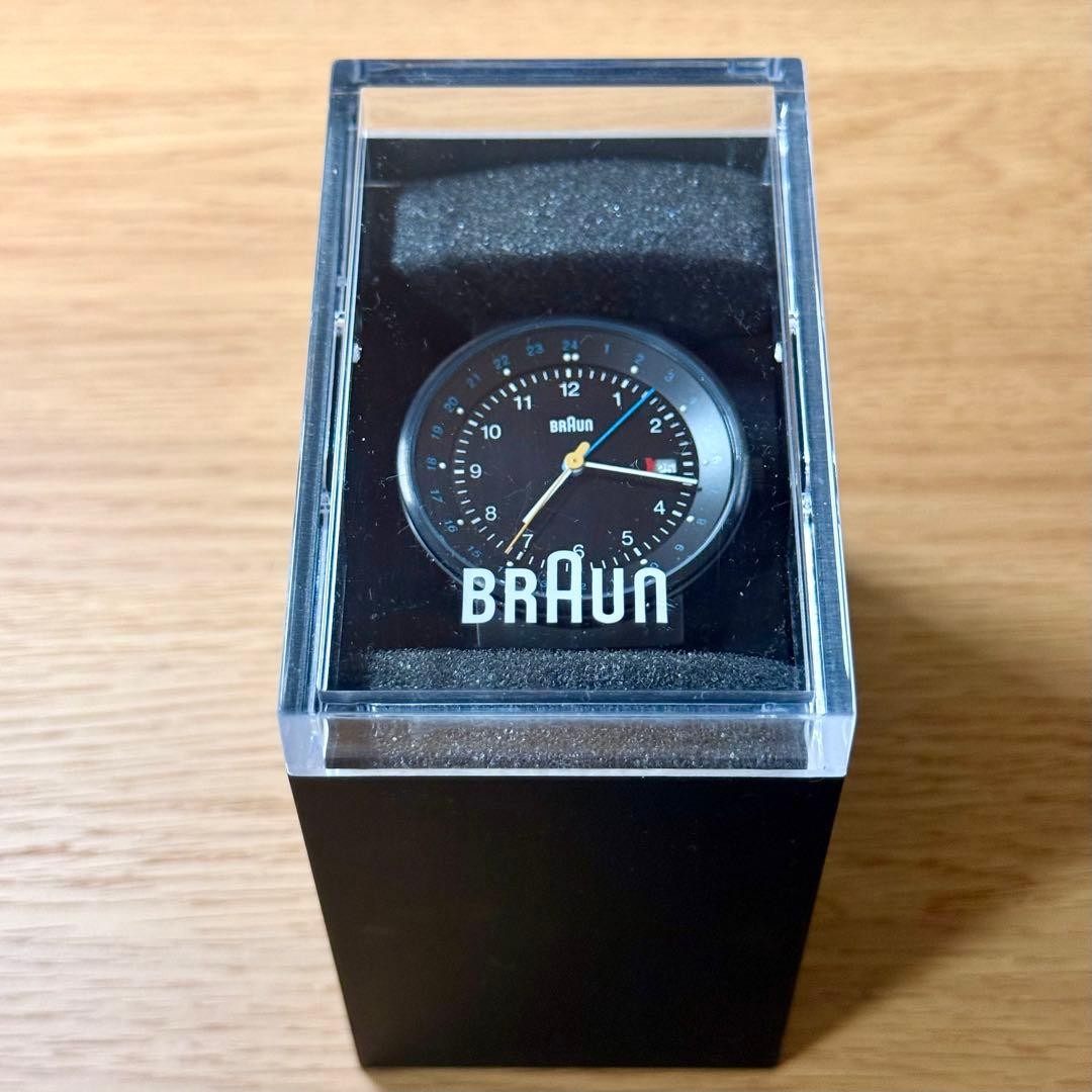 BRAUN BN0142BKBKG GMT Quartz 40mm Black Mens Watch Complete Box Japan