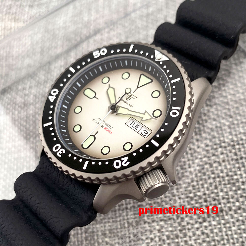 Tandorio NH36 41mm Titanium 20bar Automatic Men’s Watch Week Date Rotating Bezel