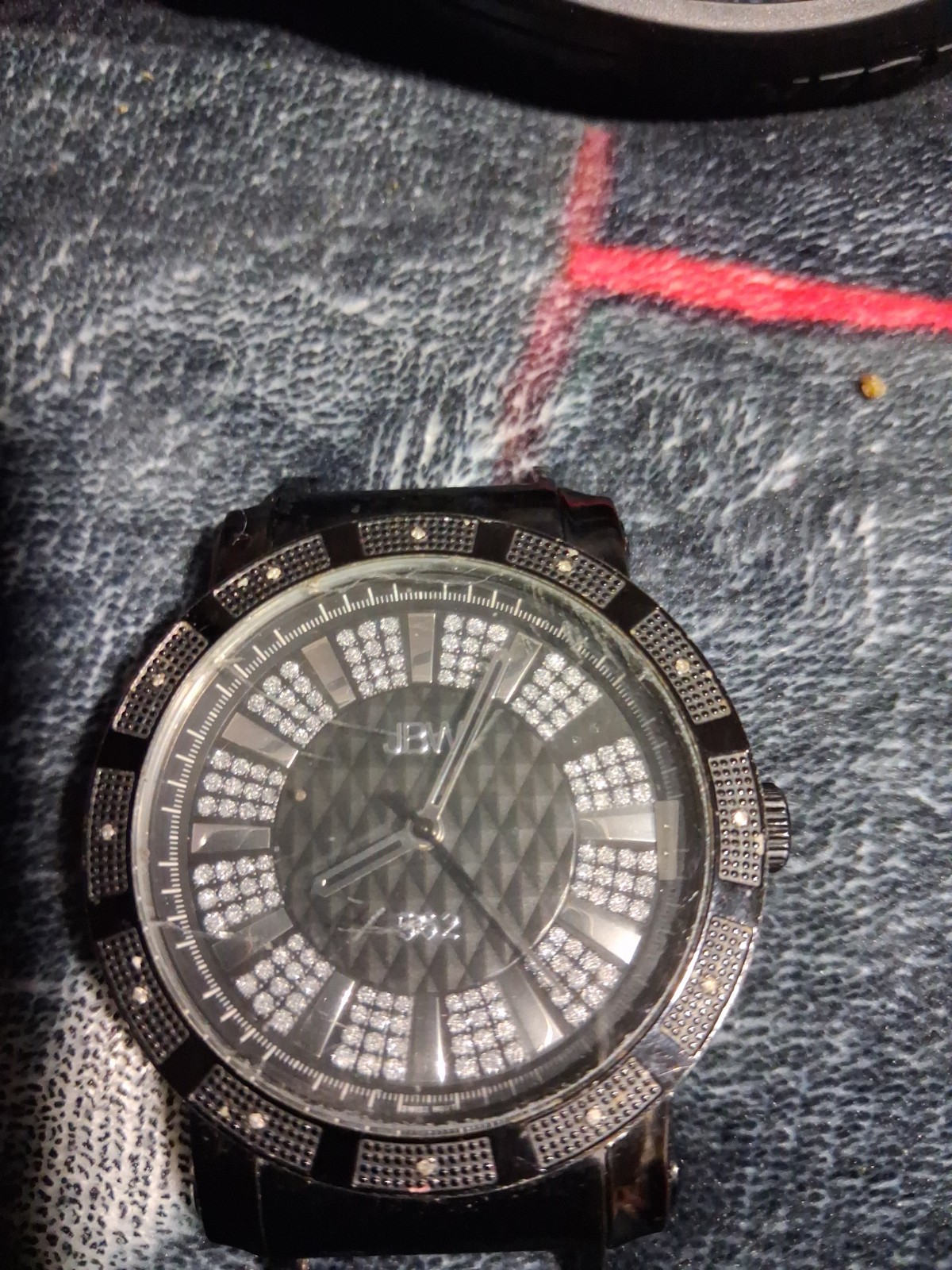 $1090 MSRP| JBW Men’s 562 Black ION Stainless Steel Diamond Watch 50mm