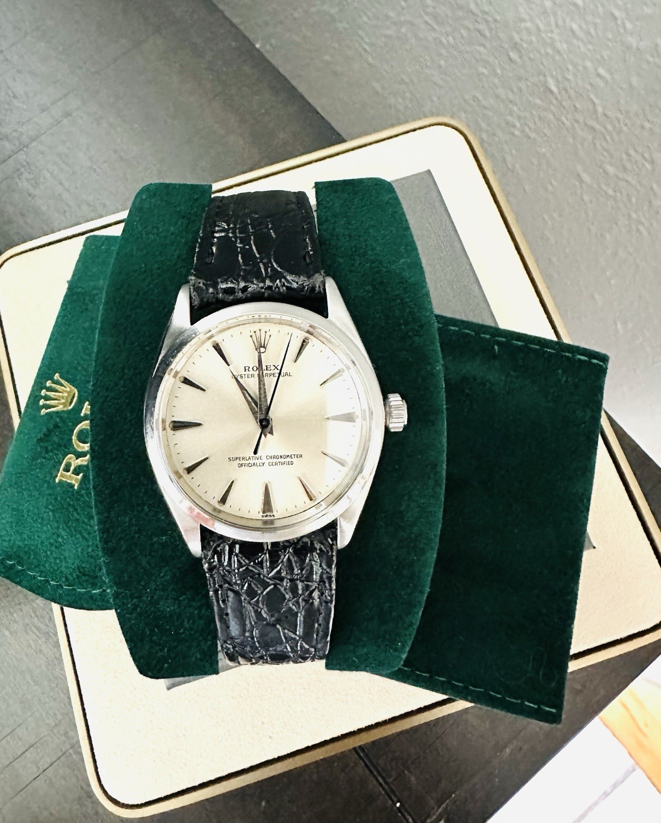 Vintage Men’s Rolex Oyster Perpetual 34mm Ref 1002 Stainless Steel Watch