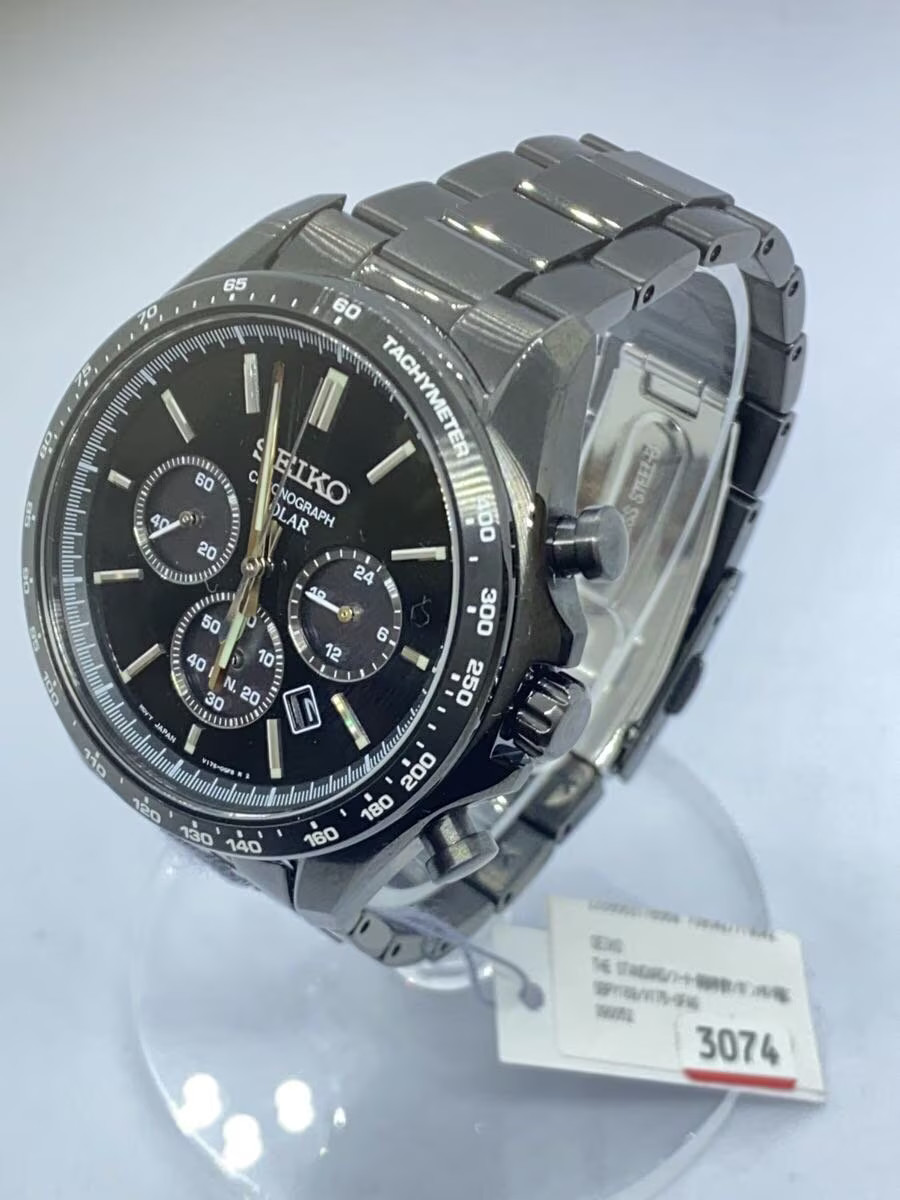 SEIKO THE STANDARD Solar Watch Gunmetal Box and Manual SBPY169 V175 0FA0