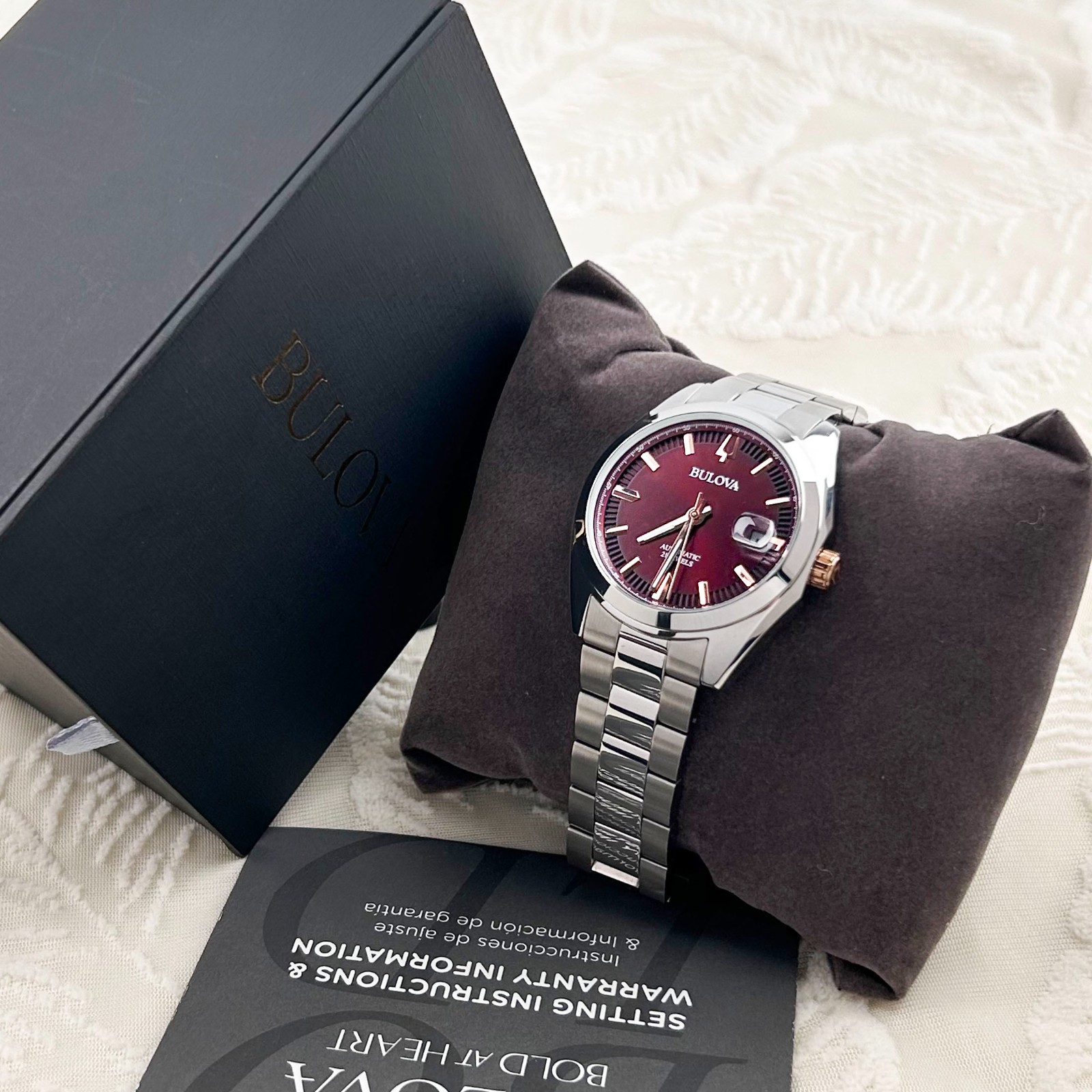 Bulova Classic Men’s Surveyor 98B422 Automatic Red Dial 39MM Watch
