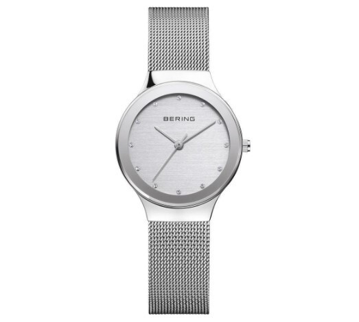 Bering Ceramic Silver Dial Milanese Womens Watch 12929-000