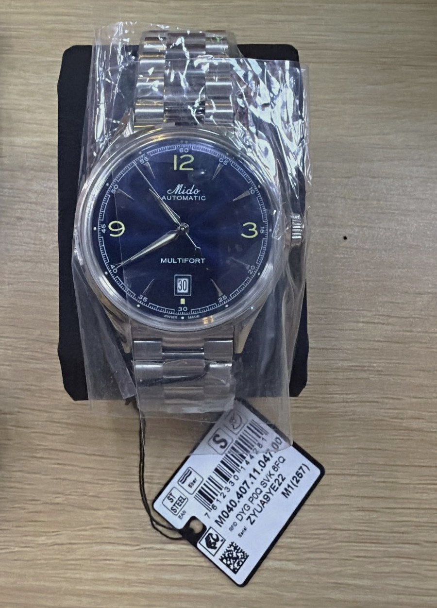 Mido Multifort Automatic 40mm Blue Dial Date 100m Stainless Steel Bracelet