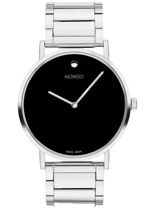 MOVADO SIGNATURE 0607592 BLACK DIAL STAINLESS STEEL BRACELET 40MM MENS WATCH