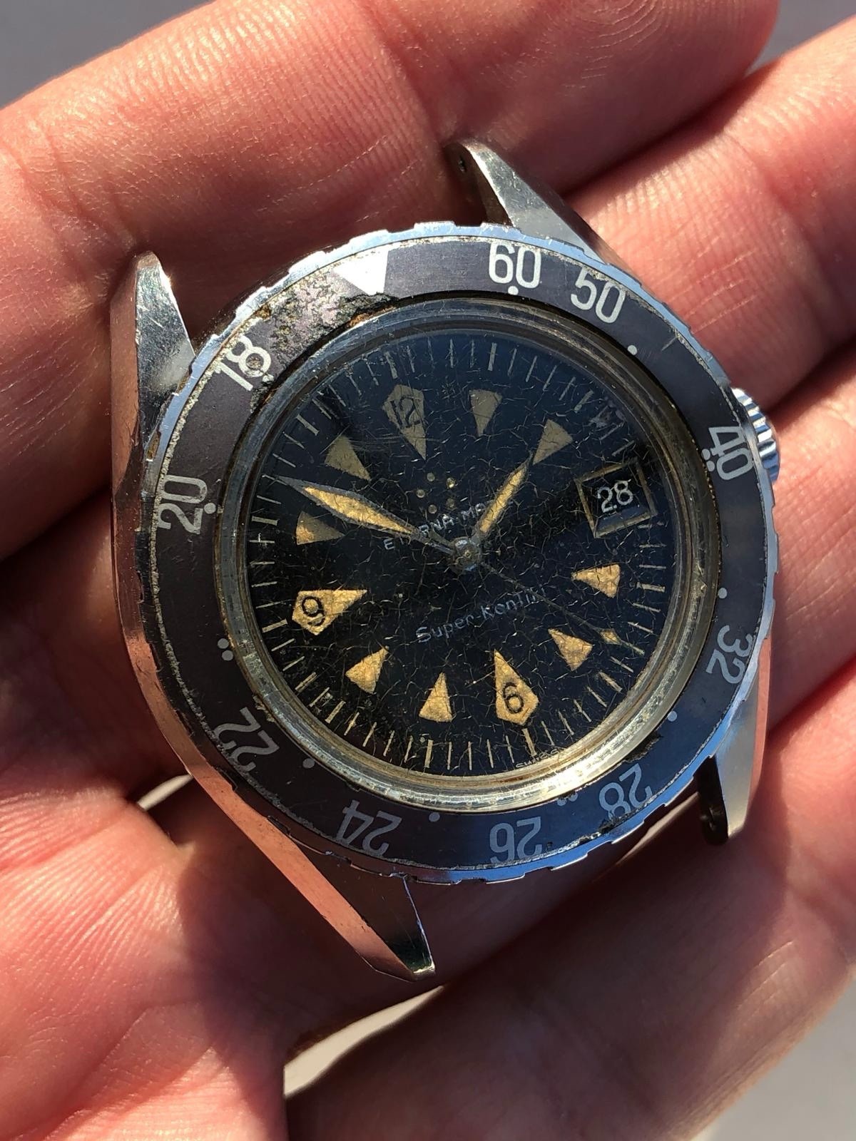 Eterna Matic Super-Kontiki First Series Ref 130 PTX Gold Graphic Sub Vintage Rare