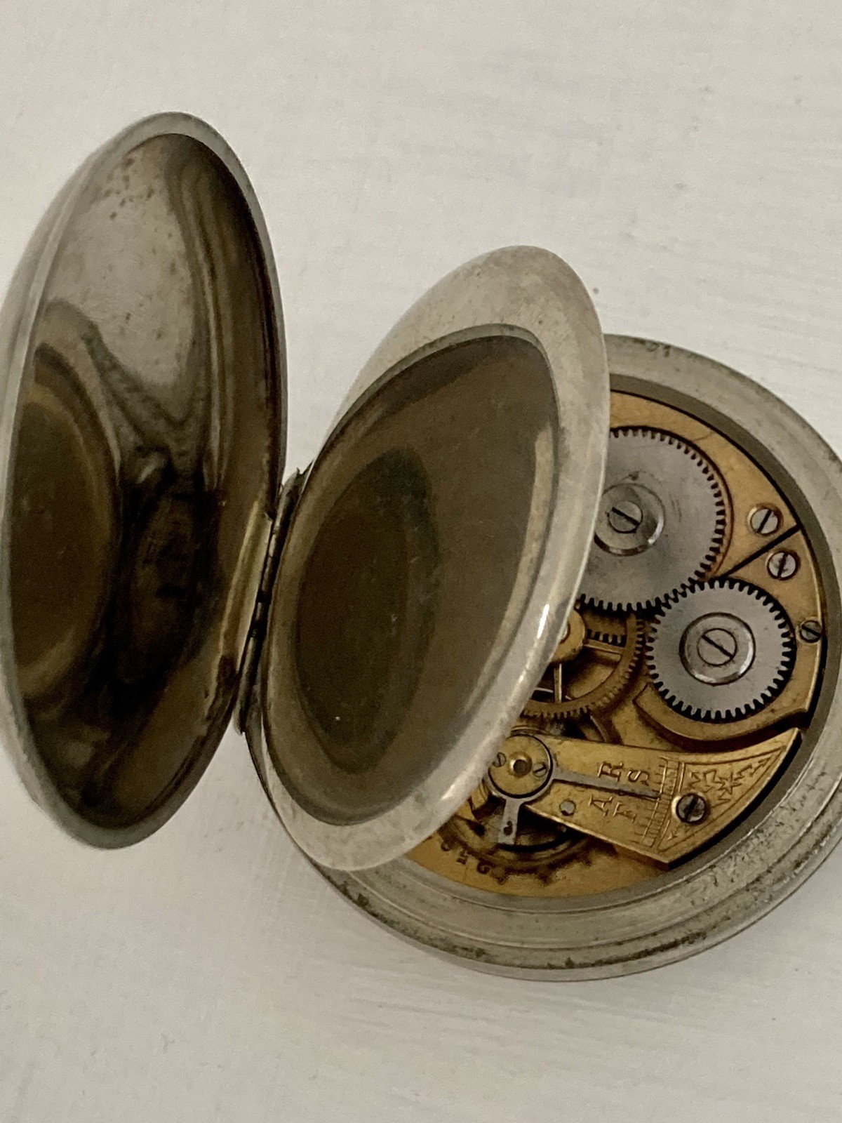 Vintage Miners Pocket Watch Working ( needs some TLC see description )