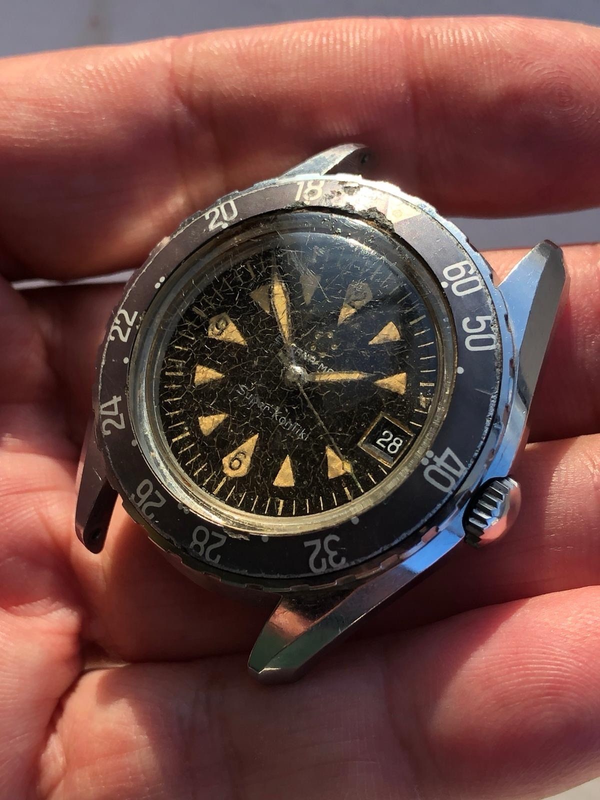 Eterna Matic Super-Kontiki First Series Ref 130 PTX Gold Graphic Sub Vintage Rare
