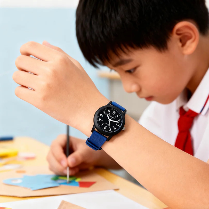 Children Boys Girls 60 Minute Scale Quartz Wristwatches Junior High