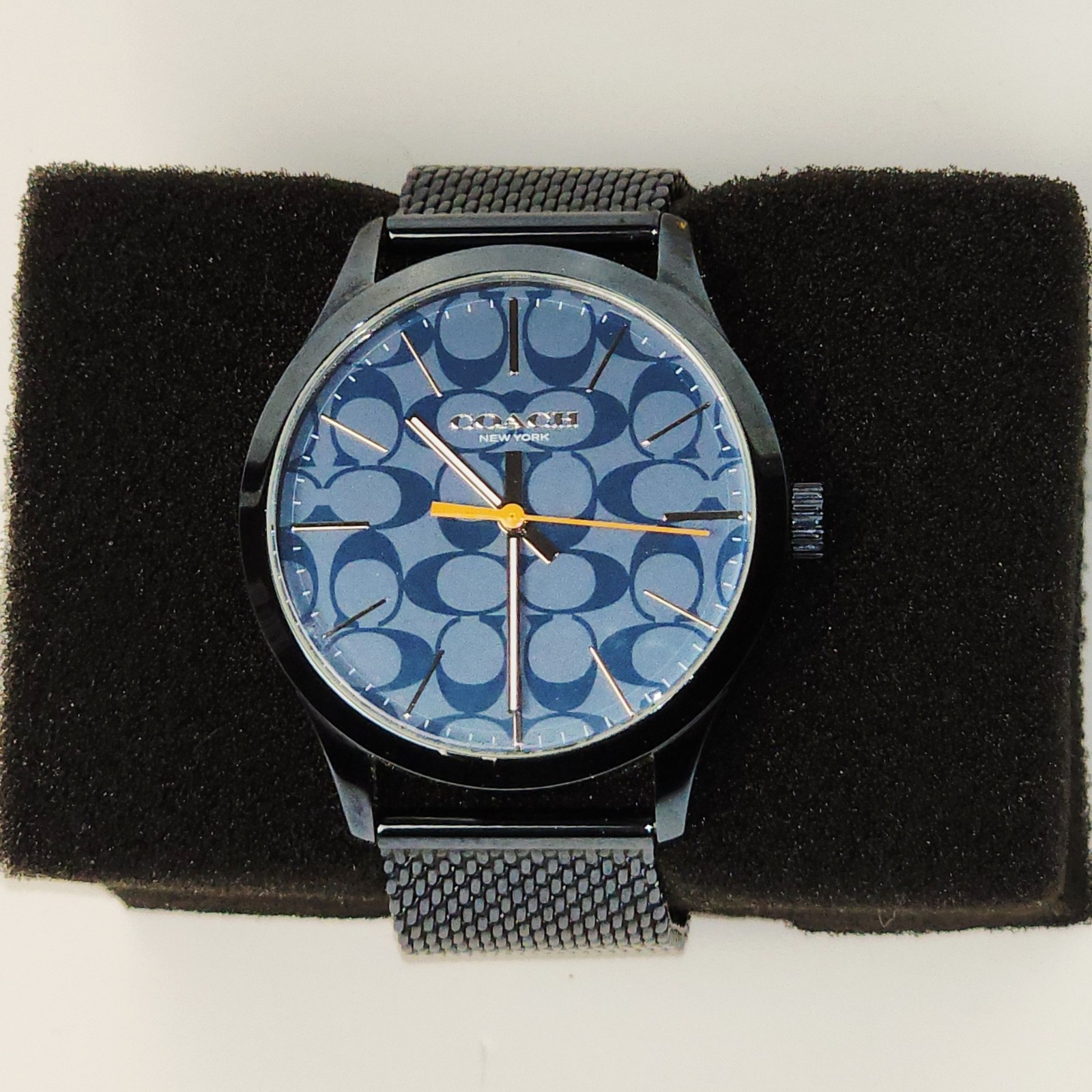 Coach Baxter Blue Mesh Analog Mens Dress Wristwatch Quartz 39mm Water Resistant