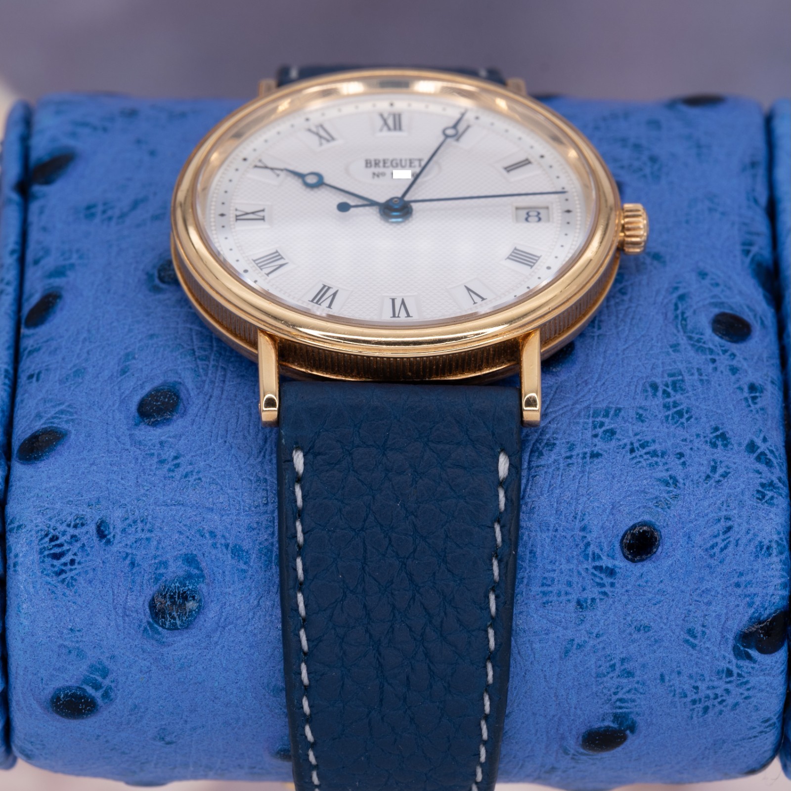 2000s Breguet Classique 5910 White Guilloche Dial 18k Yellow Gold 34mm