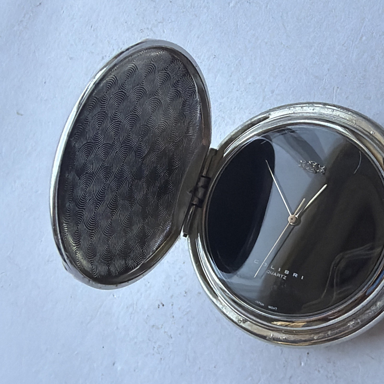 AY54 Colibri Quartz Pocket Watch SulverTone Arabic Numerals Polished New Battery