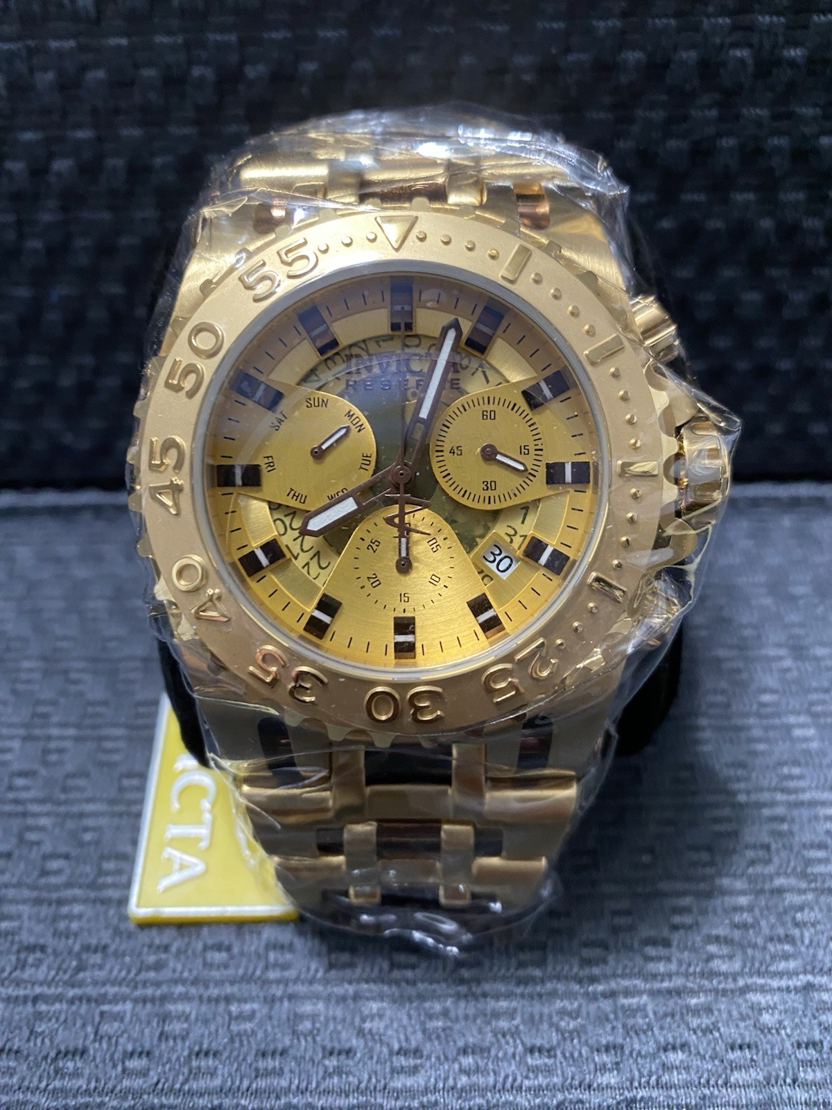 Invicta Reserve 50mm Chaos Coalition Forces Gold Label Quartz Watch Model #34608