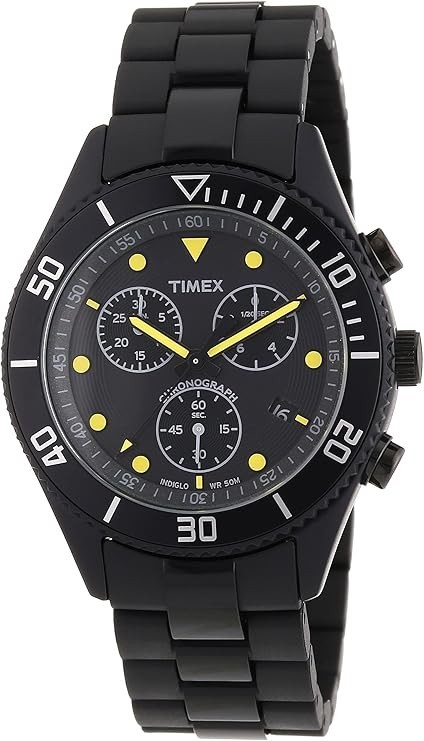Timex Originals Sport Chronograph on PU Bracelet and Yellow Accents T2N866.