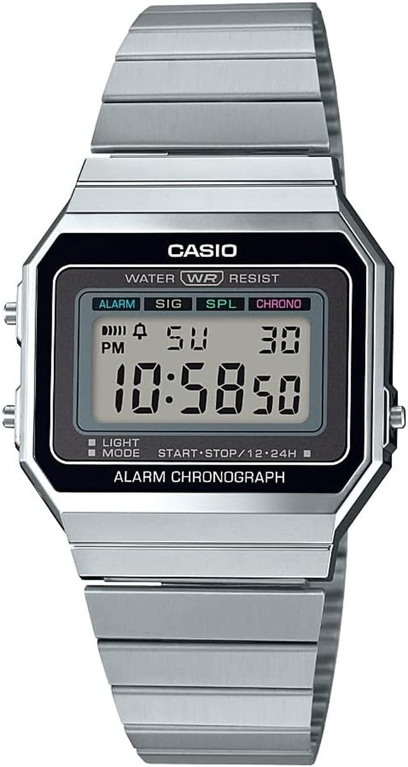 Casio Men’S A700W-1ACF Classic Digital Display Quartz Silver Watch