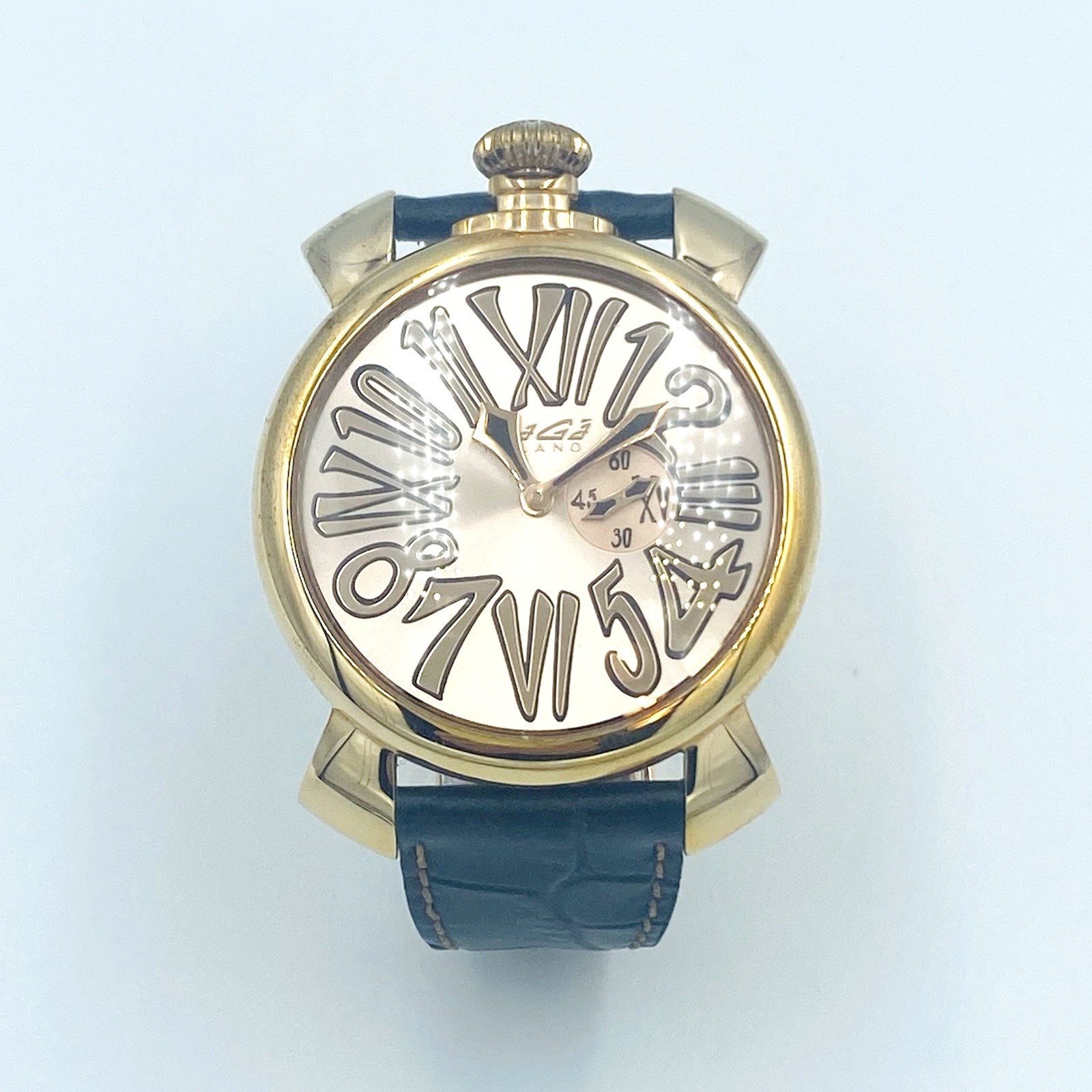 GaGa MILANO Manuale Slim46 #5085 Watch Rose Gold Men Women Brown Strap Vintage