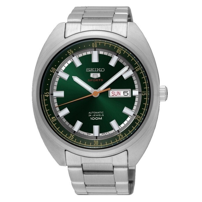 SEIKO 5 Sports SRPB13 Automatic Watch 4R36 Dark Green Dial Retro Turtle Steel