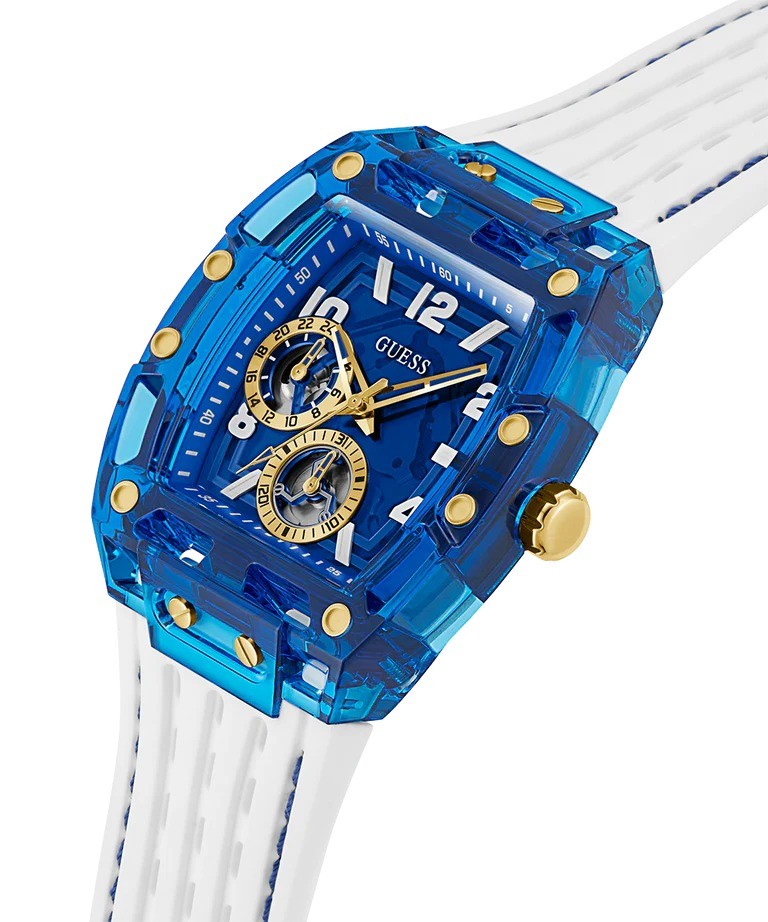 GUESS PHOENIX GW0499G6 Multifunction Silicone White Blue Men’s Watch