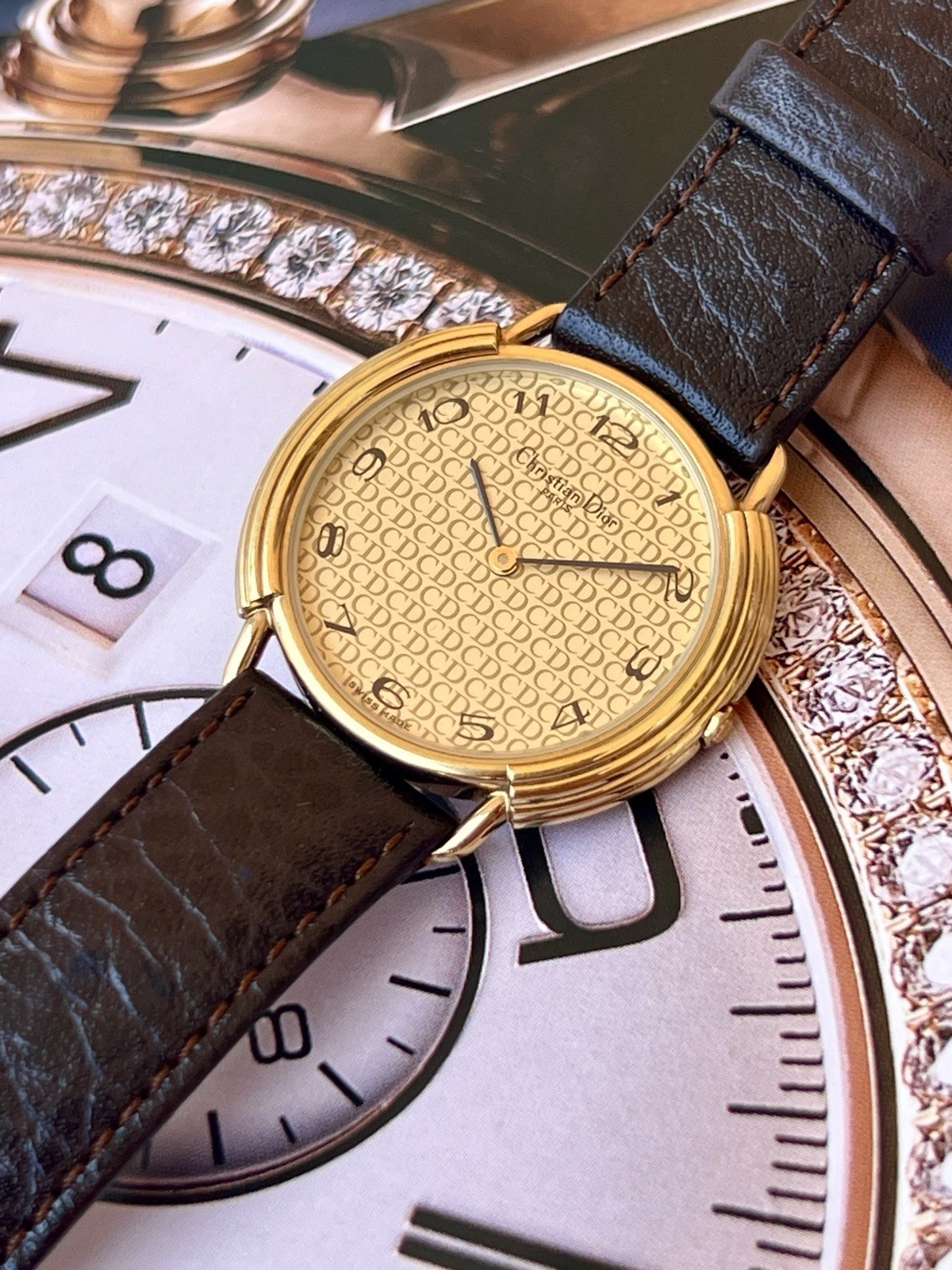 Vintage Christian Dior Gold Plated Watch | Step Case & Swiss Quartz Movement