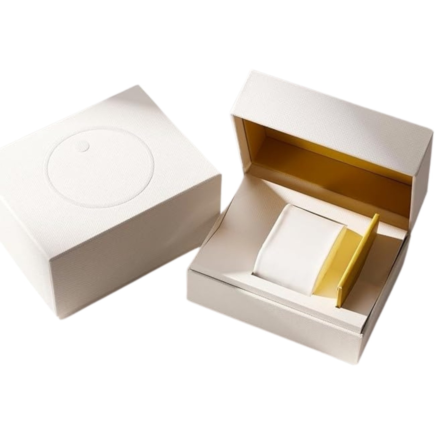 MOVADO 3600985 TREND ELEMENT GOLD DIAL WHITE LEATHER STRAP WOMENS WATCH