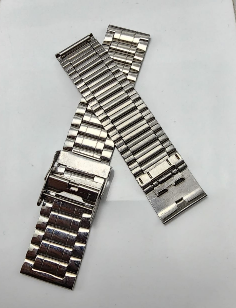 20mm Silver Stainless Steel Watch Bracelet Replacement Band with Fold Clasp