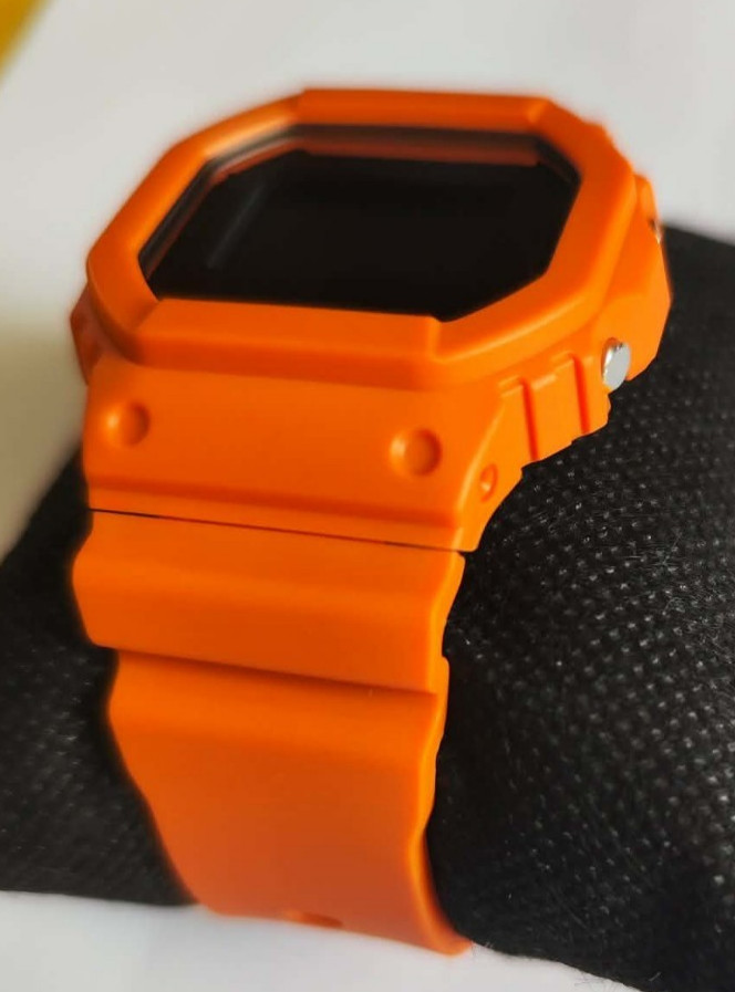 DW5600 CASIO ORANGE ORANGE SILVER G-Shock CUSTOM DIGITAL QUARTZ WATCH @