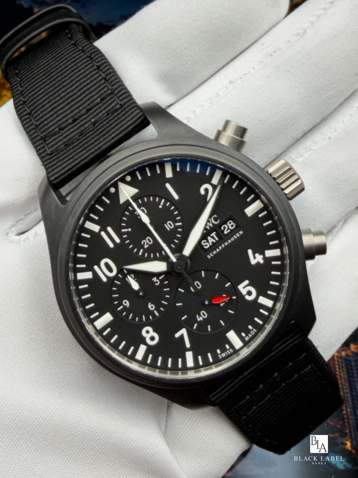 IWC Pilot Chronograph IW389101 Black Ceramic 44.5mm Box Papers 2023