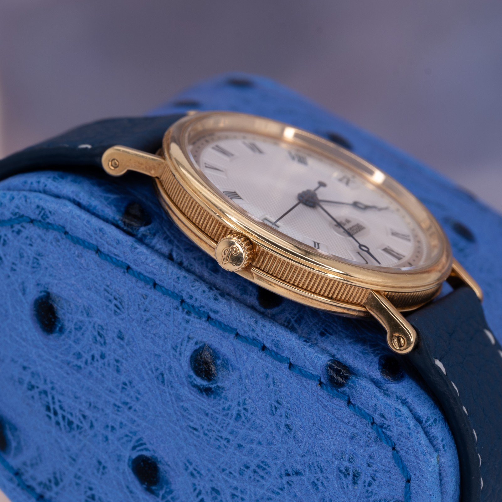 2000s Breguet Classique 5910 White Guilloche Dial 18k Yellow Gold 34mm