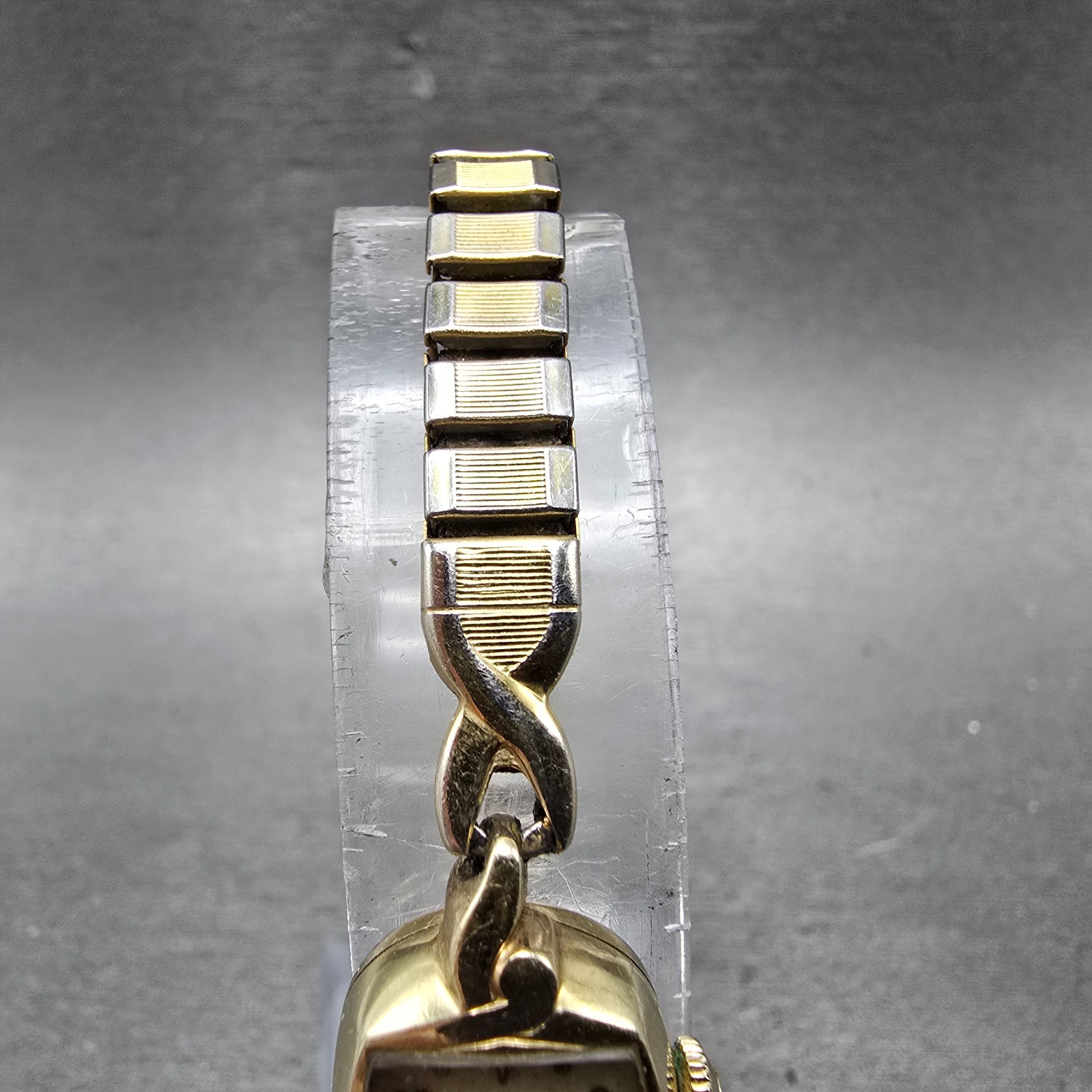 Hamilton Watch Women 14mm Cream Dial 14k Gold Rectangle Manual Wind Runs VTG