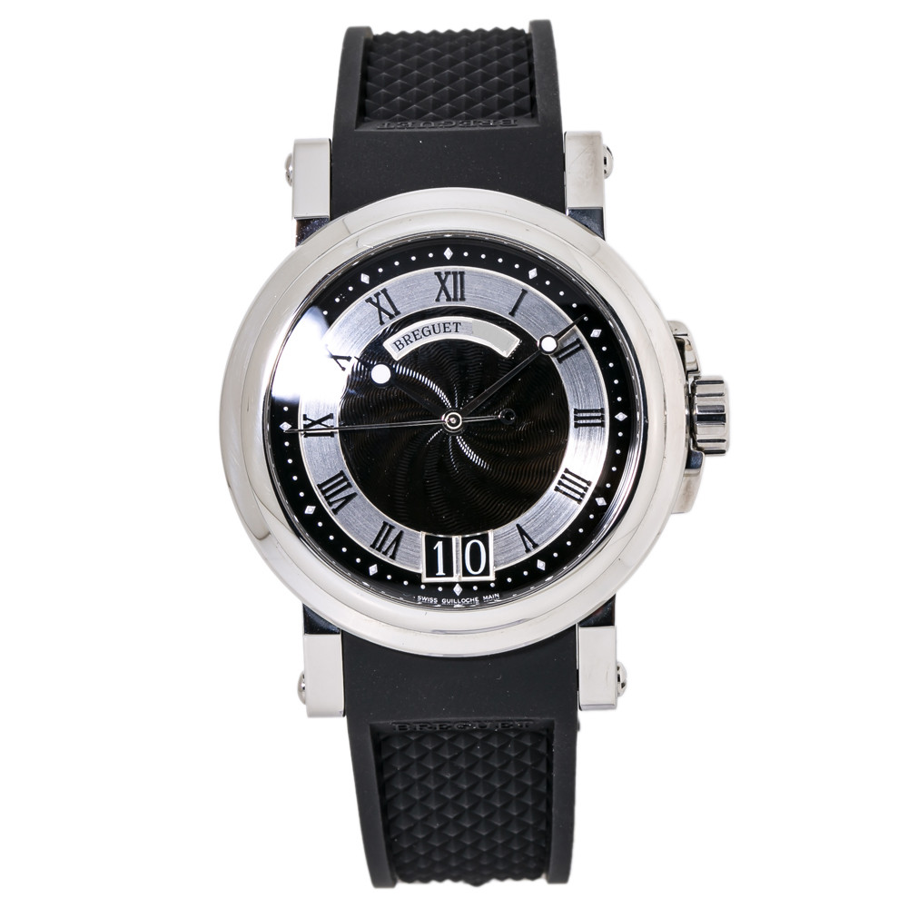 Breguet Marine 5817ST SS Black Guilloche Dial Automatic Men’s Watch 39mm