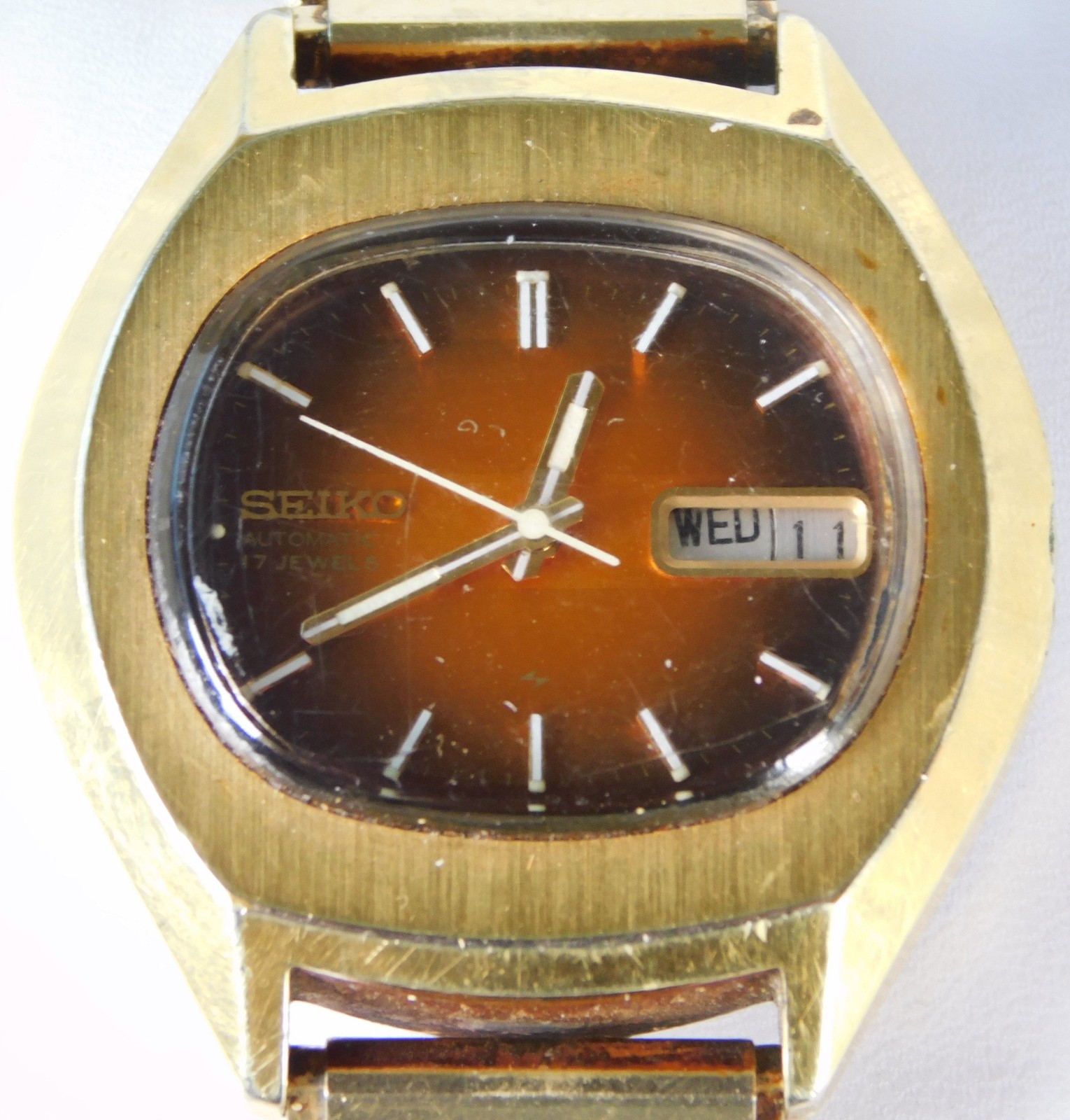 Vintage Seiko Automatic 7009-5008 Brown Dial Automatic 17 Jewels 38.5mm Watch