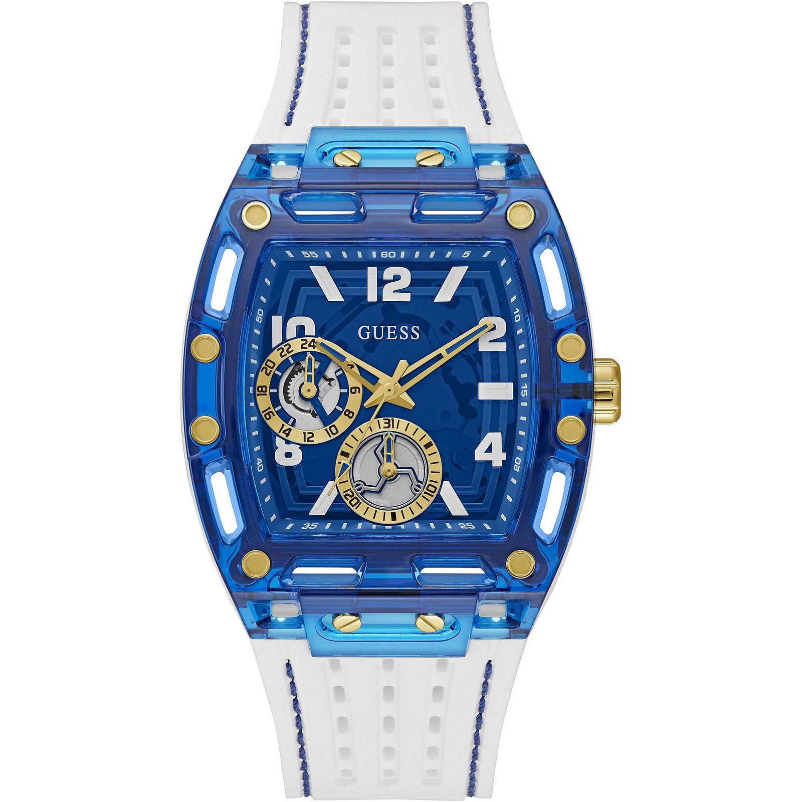 GUESS PHOENIX GW0499G6 Multifunction Silicone White Blue Men’s Watch