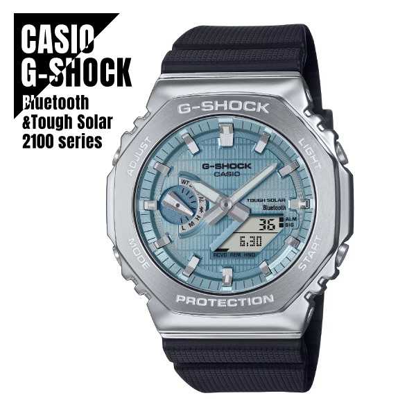 CASIO G SHOCK G Shock Tough Solar Mobile Link Black x Silver x Light Blue GBM 21