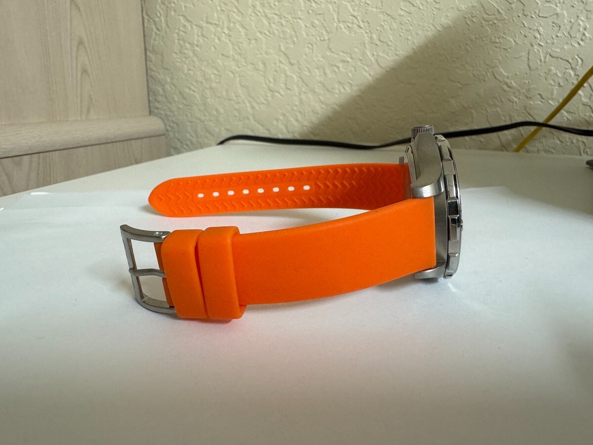 Unisex NAUTICA Black Dial Orange Silicone Rubber band Watch N15544G