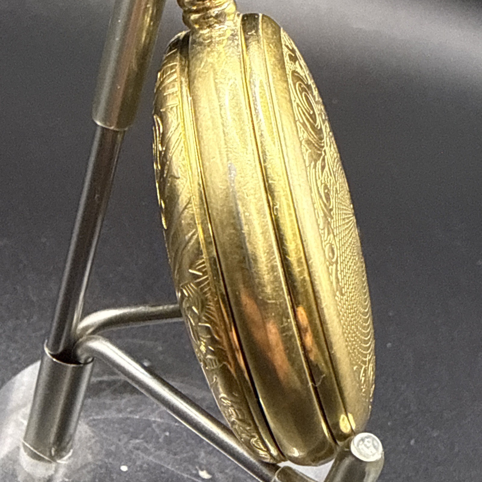 Vintage Rotary Gold Plated Skeleton Half Hunter Pocket watch -Good Working Order