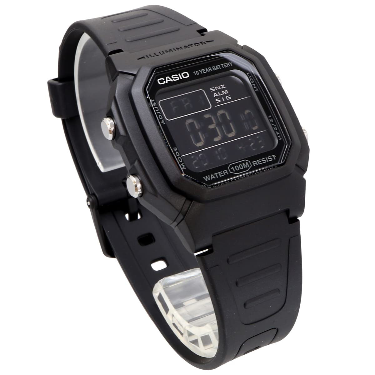 CASIO Digital Men’s Watch W-800H-1BV Black Inverted LCD STANDARD
