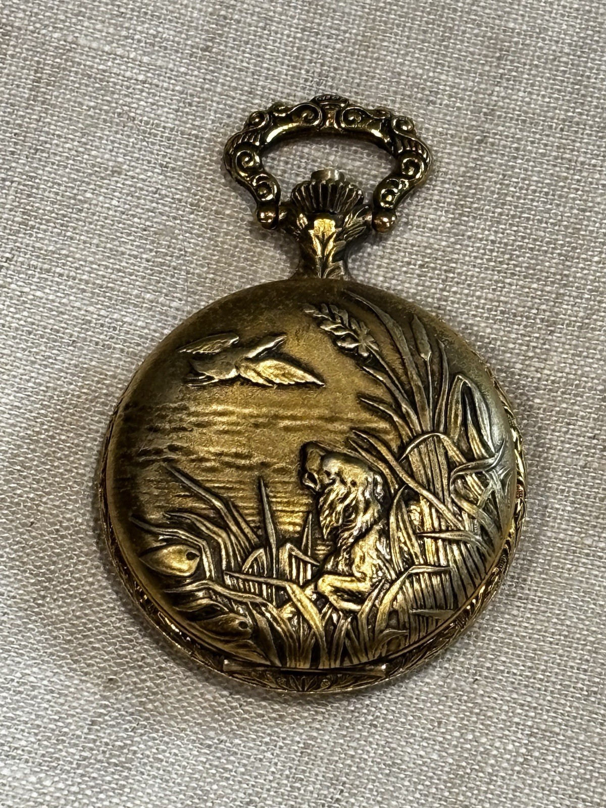Andre’ Rivalle 17 jewels Gold Tone Shock Protected Pocket Watch Not Tested
