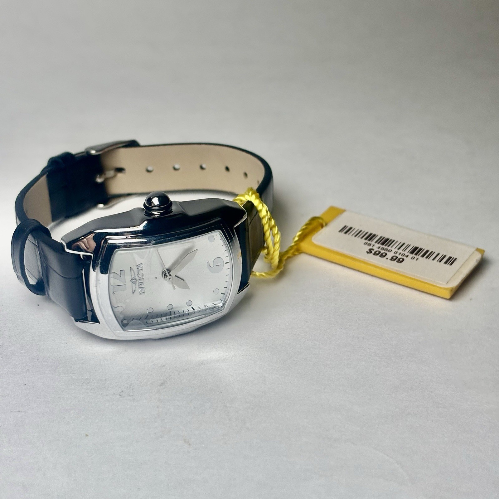 Invicta Lupah Lady Classic Tonneau Silver Dial SE Leather Band 29mm Watch 35344